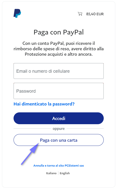 paga con carta